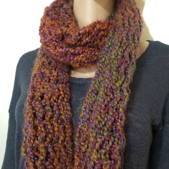 Fluffy Multicolor Knitted Scarf - Picture 2 of 2